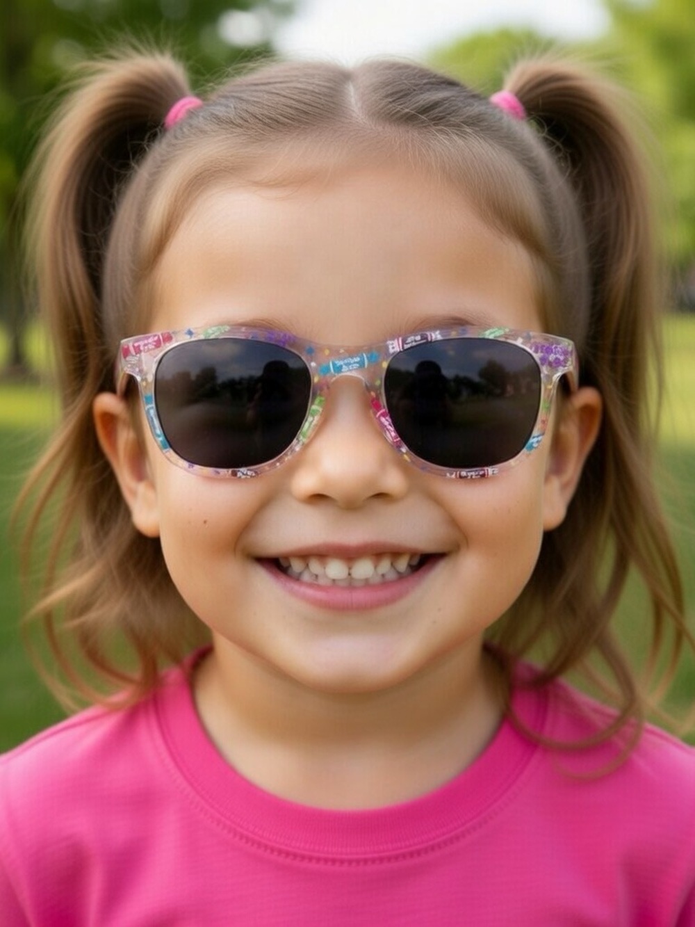 Tootsie Roll Kids Sunglasses - Pink & Multicolor Candy Print